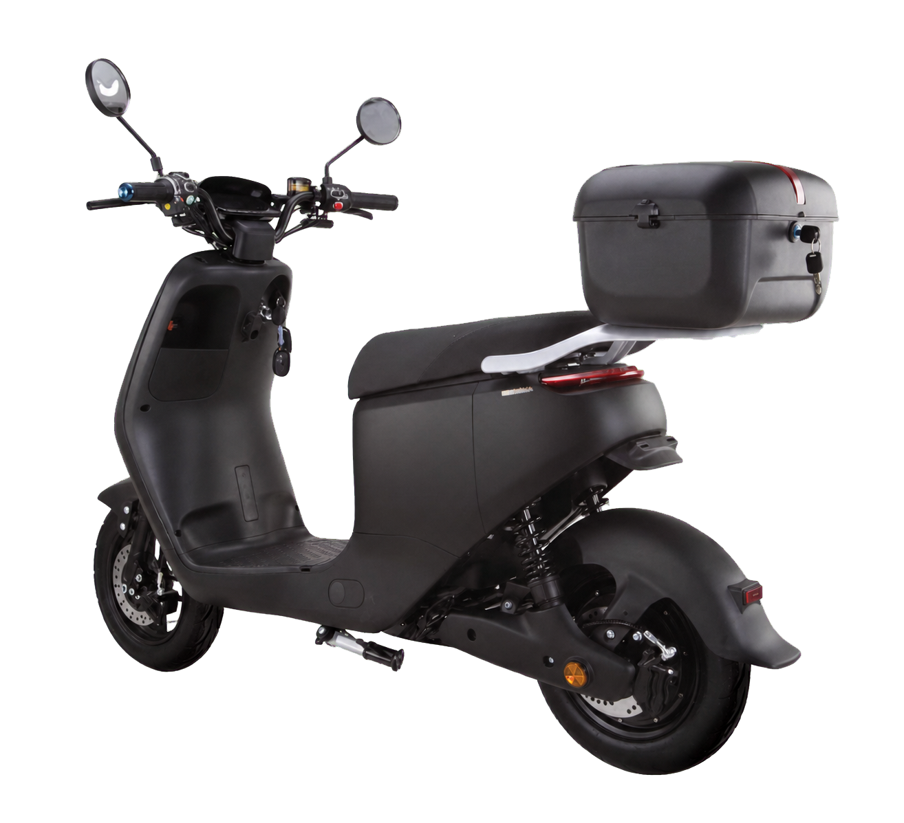 Topcase, Rücklicht und Hinterradfederung des City Go RS X3