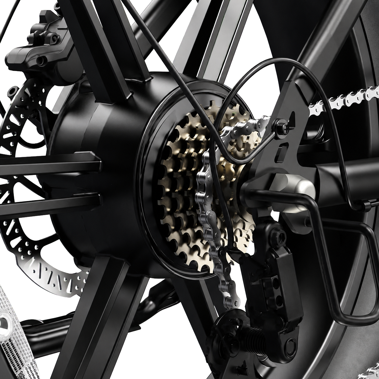 Shimano 7-Gang-Schaltung und Kassette des eRides R002